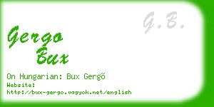 gergo bux business card